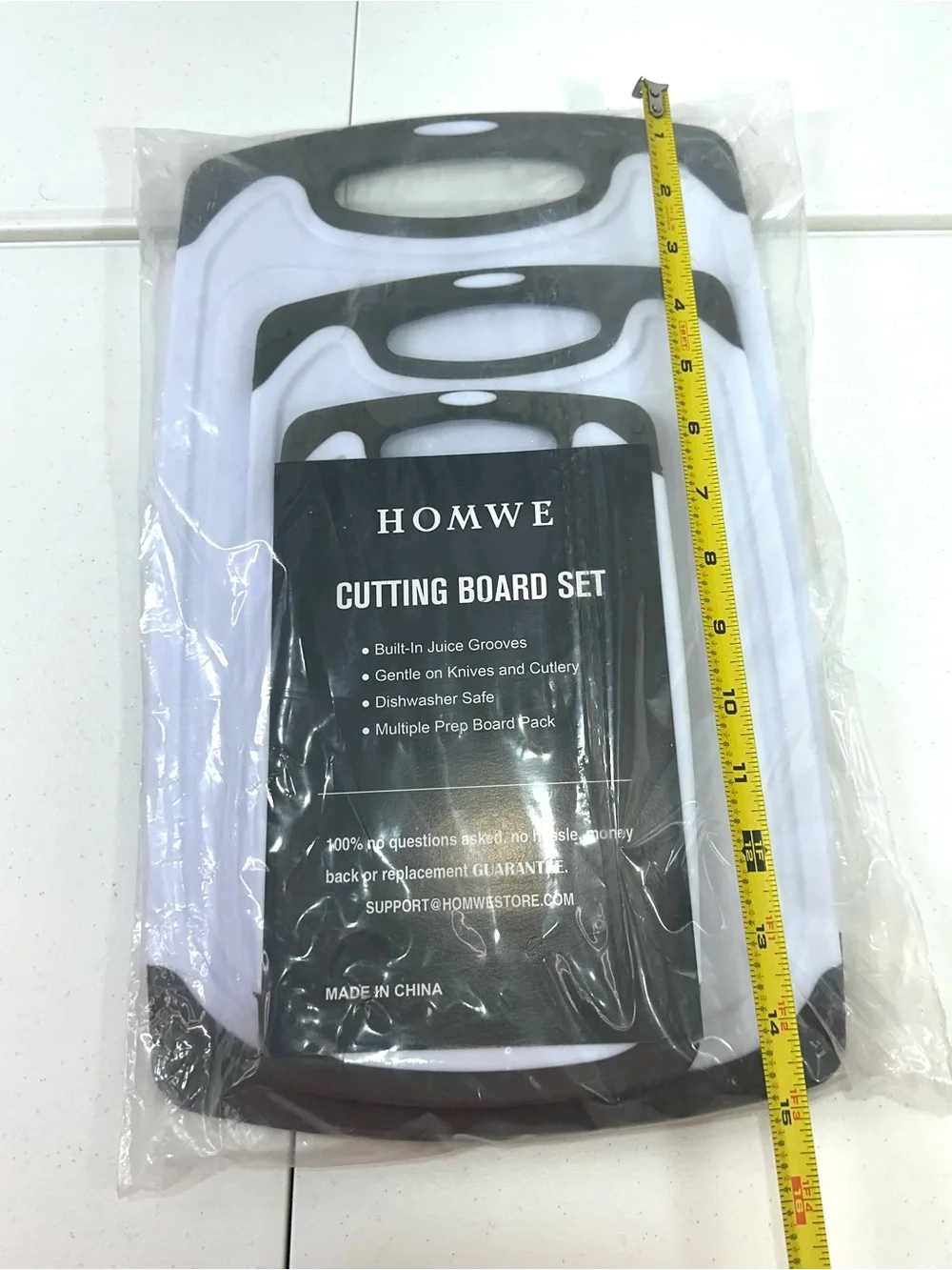 Homwe White and gray Cutting Board Set - 3 Pack